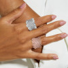 4ctw Round Cut Bezel-set Cluster Firework Cocktail Ring