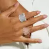 4ctw Round Cut Bezel-set Cluster Firework Cocktail Ring
