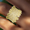 4ctw Round Cut Bezel-set Cluster Firework Cocktail Ring