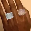 4ctw Round Cut Bezel-set Cluster Firework Cocktail Ring