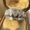 6ctw Pear and Baguette Cut Vintage Tiara Ring