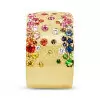 Flush Set Multicolor Sapphire Wide Starry Band Rainbow Ring