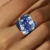 6ctw White and Blue Sapphire Bypass Cocktail Ring