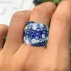 6ctw White and Blue Sapphire Bypass Cocktail Ring