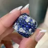 6ctw White and Blue Sapphire Bypass Cocktail Ring