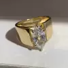 2.5ct Marquise Cut White Sapphire Simple Classic Engagement Ring
