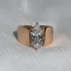 2.5ct Marquise Cut White Sapphire Simple Classic Engagement Ring
