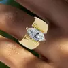 2.5ct Marquise Cut White Sapphire Simple Classic Engagement Ring