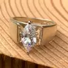 2.5ct Marquise Cut White Sapphire Simple Classic Engagement Ring