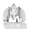 2.5ct Marquise Cut White Sapphire Simple Classic Engagement Ring