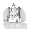 2.5ct Marquise Cut White Sapphire Simple Classic Engagement Ring