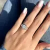 3ct Round Cut Asymmetric Art-deco Engagement Ring