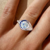 3ct Round Cut Asymmetric Art-deco Engagement Ring