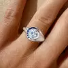 3ct Round Cut Asymmetric Art-deco Engagement Ring