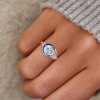 3ct Round Cut Asymmetric Art-deco Engagement Ring