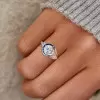 3ct Round Cut Asymmetric Art-deco Engagement Ring