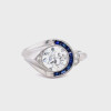 3ct Round Cut Asymmetric Art-deco Engagement Ring