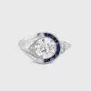 3ct Round Cut Asymmetric Art-deco Engagement Ring