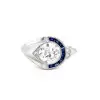 3ct Round Cut Asymmetric Art-deco Engagement Ring