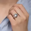 3ct Round Cut Asymmetric Art-deco Engagement Ring