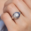 3ct Round Cut Asymmetric Art-deco Engagement Ring