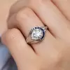 3ct Round Cut Asymmetric Art-deco Engagement Ring