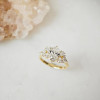 2.5ct Oval Cut Gold Tone Cluster Tiara Bridal Ring Set