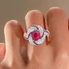2ct Oval Cut Ruby Art-deco Twist Engagement Ring