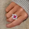 2ct Oval Cut Ruby Art-deco Twist Engagement Ring
