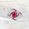 2ct Oval Cut Ruby Art-deco Twist Engagement Ring