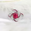 2ct Oval Cut Ruby Art-deco Twist Engagement Ring