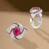 2ct Oval Cut Ruby Art-deco Twist Engagement Ring