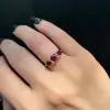 3.5ctw Round Cut Ruby Art-deco Engagement Ring