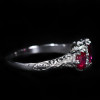 3.5ctw Round Cut Ruby Art-deco Engagement Ring