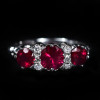 3.5ctw Round Cut Ruby Art-deco Engagement Ring
