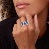 6ctw White and Blue Sapphire Paved Wave Cocktail Ring