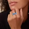 6ctw White and Blue Sapphire Paved Wave Cocktail Ring