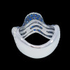 6ctw White and Blue Sapphire Paved Wave Cocktail Ring