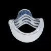 6ctw White and Blue Sapphire Paved Wave Cocktail Ring