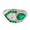 3ctw White and Blue Sapphire Art-deco Engagement Ring