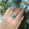 3ctw White and Blue Sapphire Art-deco Engagement Ring