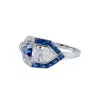 3ctw White and Blue Sapphire Art-deco Engagement Ring