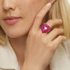 6ctw Invisible-set Ruby Heart Halo Promise Ring
