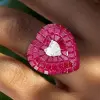6ctw Invisible-set Ruby Heart Halo Promise Ring