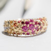 3.5ctw Round Cut Rainbow Sapphire Promise Ring