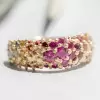 3.5ctw Round Cut Rainbow Sapphire Promise Ring