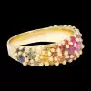 3.5ctw Round Cut Rainbow Sapphire Promise Ring