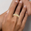 4ctw Multi-cut White Sapphire Two Tone Cigar Band