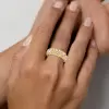 4ctw Multi-cut White Sapphire Two Tone Cigar Band
