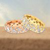 4ctw Multi-cut White Sapphire Two Tone Cigar Band